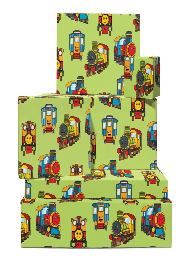 CENTRAL 23 Wrapping Paper Birthday Boy - Happy Trains - 6 Sheets of Thick Gift Wrap - For Birthday, Christmas, Baby Shower - Comes With Fun Stickers - Image 1